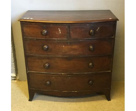 A Victorian mahogany bow front chest of drawers
