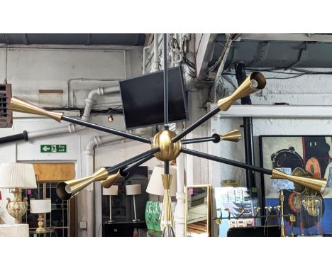 CHANDELIER, 1950s Italian style design, seven branch, 144cm drop approx. 