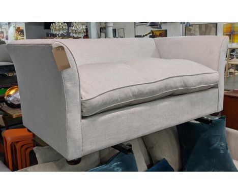 SOFA, 175cm W x 98cm D x 77cm H, in a neutral upholstery fabric. 