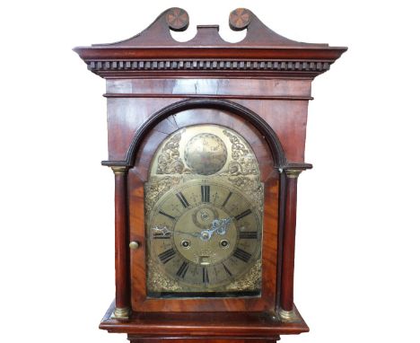 A 19th Century Mahogany eight day longcase clock with Mahogany and inlaid case and brass dial marked Dan Robinson, London and