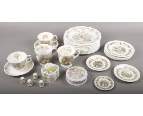 A collection of Royal Doulton Brambly Hedge ceramics. Includes cabinet plates, trinket boxes, cups and saucers. 29 pieces.  G