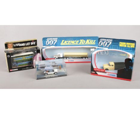 A collection of die cast vehicles. (4) Corgi James Bond 007 Licence to kill Kenworth Tanker TY07201 (boxed), Corgi James Bond