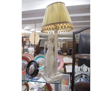 A tuscan figural table lamp with shade, COLLECT ONLY.