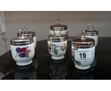 6 Royal Worcester egg coddlers