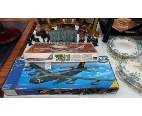 A boxed Hasegawa Boeing B-47E Strato jet US Airforce jet bomber 1.72 scale and a Revelle 04608 1.71 Boeing B52D Strato Fortre