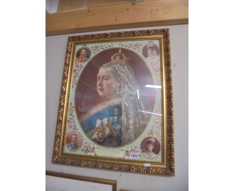 A framed and glazed portrait of queen Victoria COLLECT ONLY.