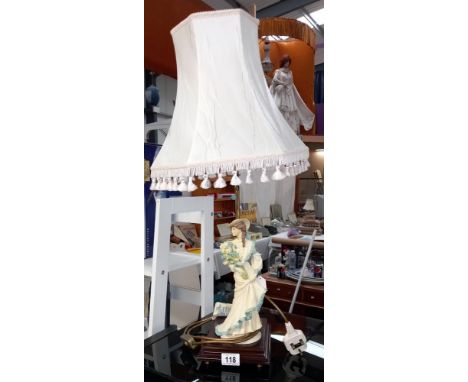 A figural table lamp with shade COLLECT ONLY