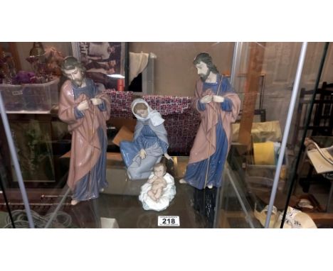 4 Nao by Lladro, The Holy family figures, Mary, baby Jesus and Joseph x 2, 1 Joseph is a/f