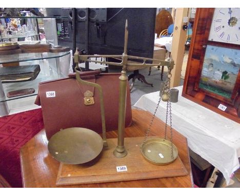 A set of Victorian brass scales.