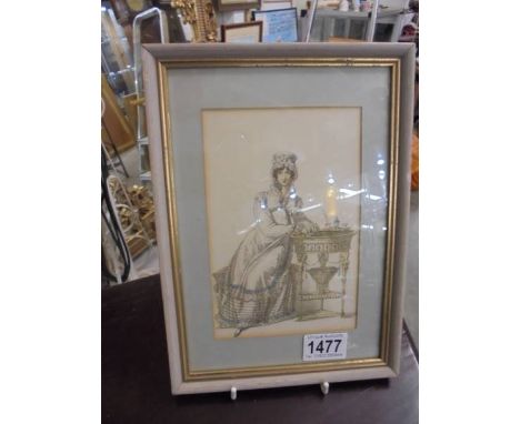 A framed and glazed fashion print.&nbsp;