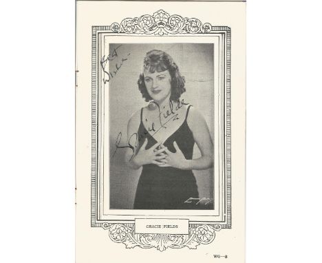 Gracie Fields signed vintage programme Walk This Way Winter Gardens Theatre Drury Lane London signature inside on black and w