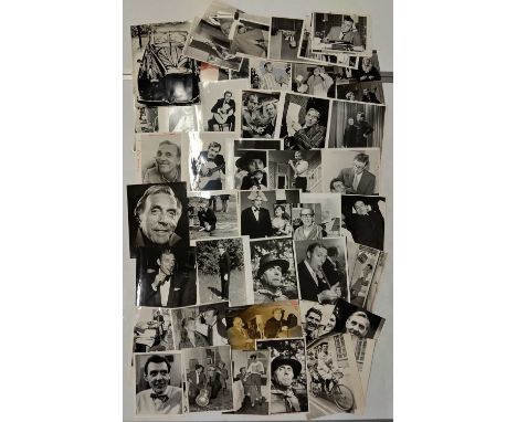 Approx 95 variously sized (most c 8x10") black and white press photographs depicting Eric Sykes, many vintage prints with pre