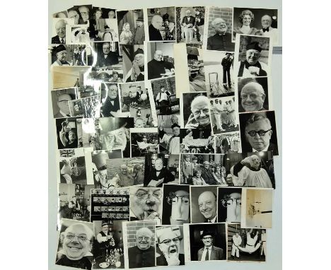 Approx 60 variously sized (most c 8x10") black and white press photographs depicting Arthur Lowe, many vintage prints with pr