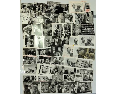 Approx 56 variously sized (most c 8x10") black and white press photographs depicting the TV show George And Mildred, many vin