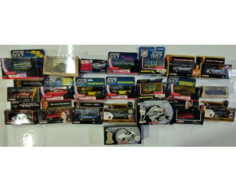 22 assorted boxed collectable figurines - mostly James Bond Corgi issued toys inc Classics 65101.