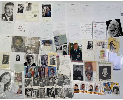 50+ signed items to inc cuttings, postcards, photographs and more. To inc: Ethel Irving, Elizabeth Counsell, Jimmy Hanley, Ji