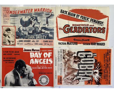 Four c 1960s film posters to inc: 'Bay Of Angels' (1963, quad, 30x40", folded), 'Underwater Warrior' (1958, quad, folded), Ar