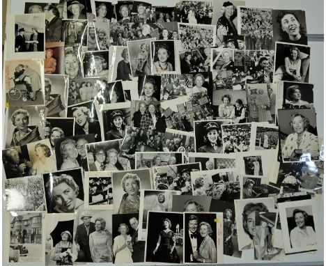 Approx 110 variously sized (most c 8x10") black and white press photographs depicting Vera-Lynn, many vintage prints with pre