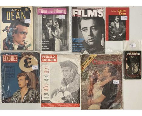 James Dean memorabilia collection to inc 40+ vintage postcards, Danish filmbooks for 'Rebel Without a Cause' and 'East of Ede