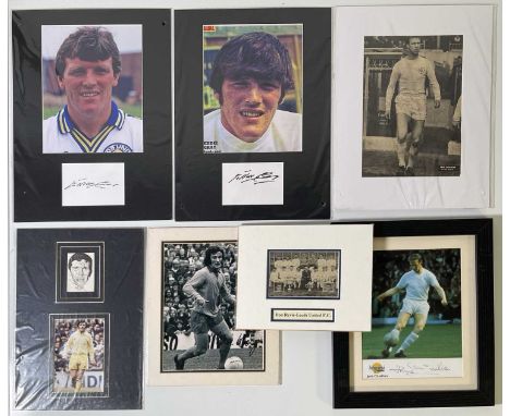 5 mounted display, one framed item: signatures to inc: Don Revie, Jack Charlton, John Giles, Eddie Grey.