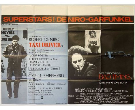 A folded UK quad (30x40") poster for a Taxi Driver (1976) and 'Bad Timing' double bill showing. Strong VF condition.