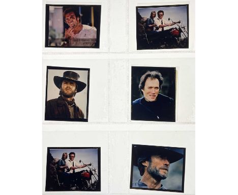 17 vintage colour transparencies depicting Clint Eastwood, (6x8cm).
