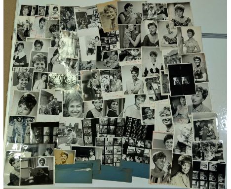 Approx 80 variously sized (most c 8x10") black and white press photographs depicting Muriel Young, many vintage prints with p