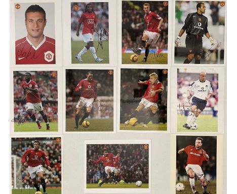 19 x 12x10" and 11 x 8x10" colour photographs, well printed, all signed by Manchester United stars to inc Peter Schmeichel, P