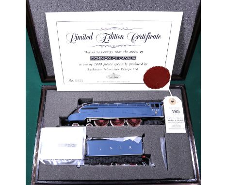 A Bachmann Branchline OO gauge limited edition LNER Class A4 4-6-2 locomotive, Dominion of Canada 4489, in unlined Garter Blu