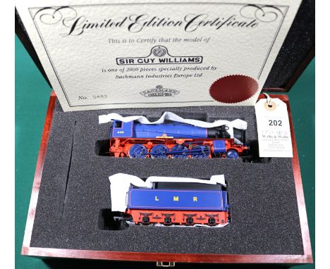 A Bachmann Branchline OO gauge Longmoor Military Railway Class 2-8-0 locomotive, Sir Guy Williams 400, in blue and red livery