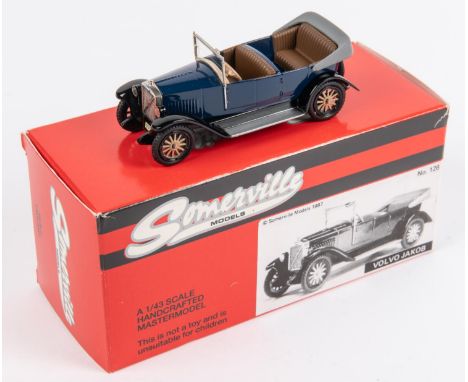 Somerville No.126. 1927 Volvo JAKOB. Body in dark blue with black chassis and wings, with brown interior and light brown wood