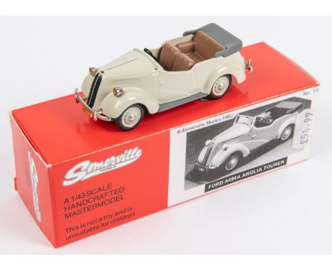 Somerville Models No. 117. Ford A494A Anglia Tourer. Finished in light grey with tan interior. Complete with windscreen. Boxe