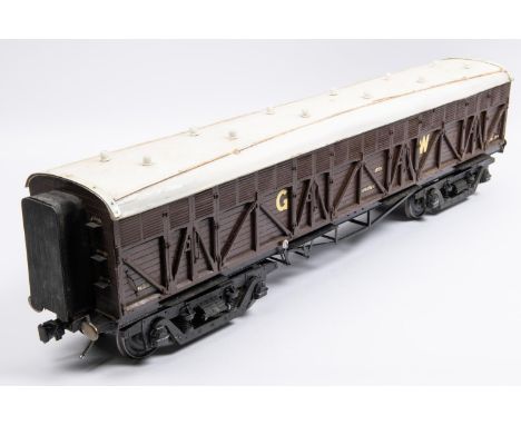 A Gauge Three 2.5 inch gauge railway GWR bogie Siphon G van, 1359. Kit built van with a good level of detail. QGC-GC, minor w