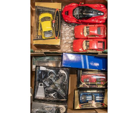 A quantity of Various Makes. Bburago 1:18 scale Volkswagen New Beetle 1998. 1:24 scale Ferrari F50 1995 and Dodge Viper 1996.