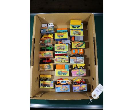 16 Matchbox Superfast etc. Including a setra Coach, Ford Refuse Truck, Diesel Shunter, Pannier Locomotive, Steam Locomotive, 