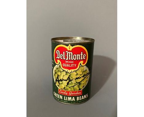 Andy WARHOL (1928-1987), Attribué à« Del Monte, Green Lima Beans ». Boîte de conserve métallique. Signée « Andy Warhol » au f