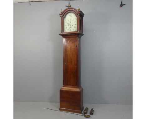 JOHN BRICE, SANDWICH - An 18th century mahogany cased 8-day longcase clock, the 12""enamelled arch topped dial having hand pa