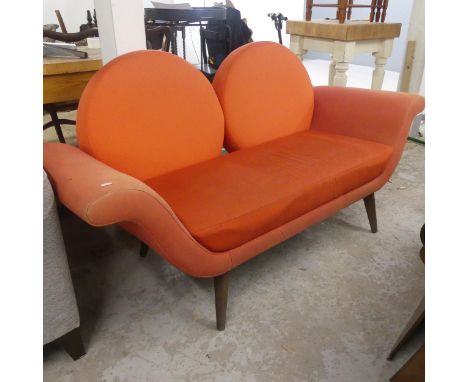 A post-modern tow-seater La Gondola sofa, with double rounded back, in the manner of Salotti Ambrogi. Overall with 168cm, hei