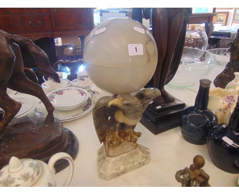 An Artdeco Eagle lamp with shade