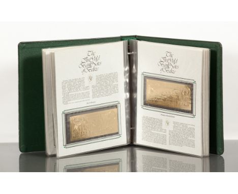THE FIRST GOLD BANK NOTES OF BELIZE large folder containing twenty-two carat gold edition bank notes 