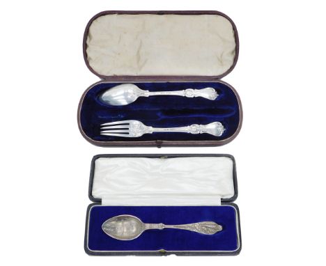 A George V silver birth spoon, cast with a stork, clock, etc., relating to February 1929, 7lbs 10oz, 15" long, Birmingham 192