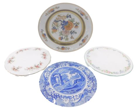 A Royal Albert Lavender Rose stand, a Royal Worcester English Garden stand, a Copeland Spode Italian pattern stand, and a Kai