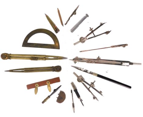 Two cased scientific instruments, comprising a modern example in leather case, and a 19thC brass cased example stamped 491. (