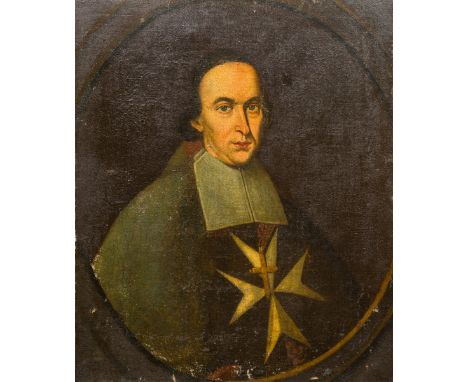 CONTINENTAL SCHOOL (18th century)Portrait of a Knight Hospitallers of St. John, Known as the Knights of MaltaOil on canvas, f