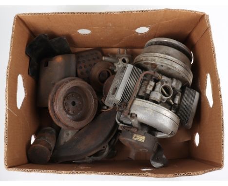 WW2 German Junkers Jumo 004 Jet Engine Parts, box of WW2 German engine parts from the first jet fighter Me 262. Attribution p