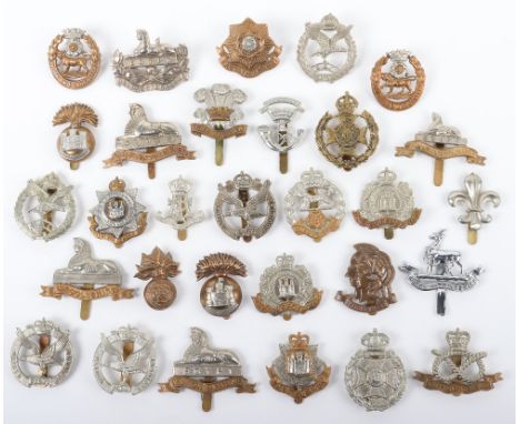 30x British Regimental Cap Badges, all being other ranks examples, various regiments and periods, including Suffolk regiment,