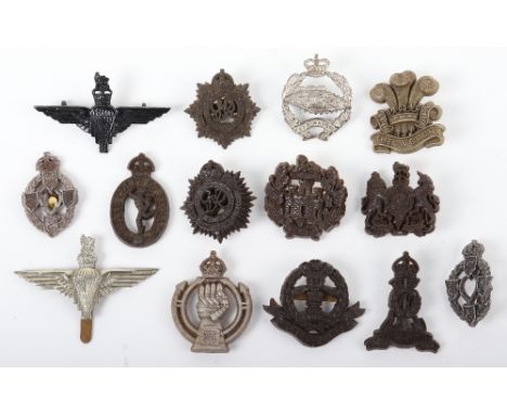 WW2 War Economy Plastic Cap Badges, including Royal Armoured Corps, Middlesex regiment, The Welch regiment, Essex regiment, G