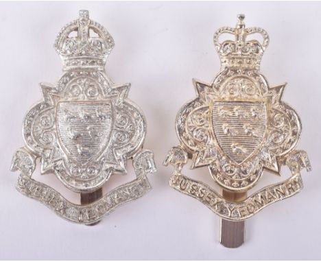 2x Variations of Sussex Yeomanry Anodised Cap Badges, including Kings Crown example by J R Gaunt London and EIIR example by F