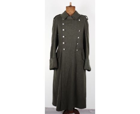 WW2 German Army Other Ranks Greatcoat, good example of a double breasted enlisted mans greatcoat in green wool. Complete with