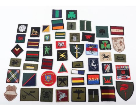 50x Modern British Army Cloth Insignia, consisting of various TRF patches from various corps, battalions and regiments. All r